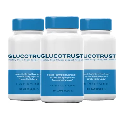 Three-bottle bundle of GlucoTrust for a 90-day supply with a significant discount and free bonuses.