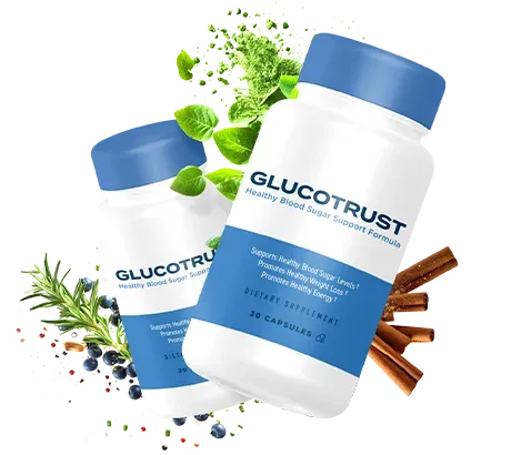 Two Bottles of GlucoTrust with Ingredients