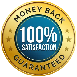 Official 100 percent satisfaction 60-day money-back guarantee seal for GlycoTide risk-free purchase.